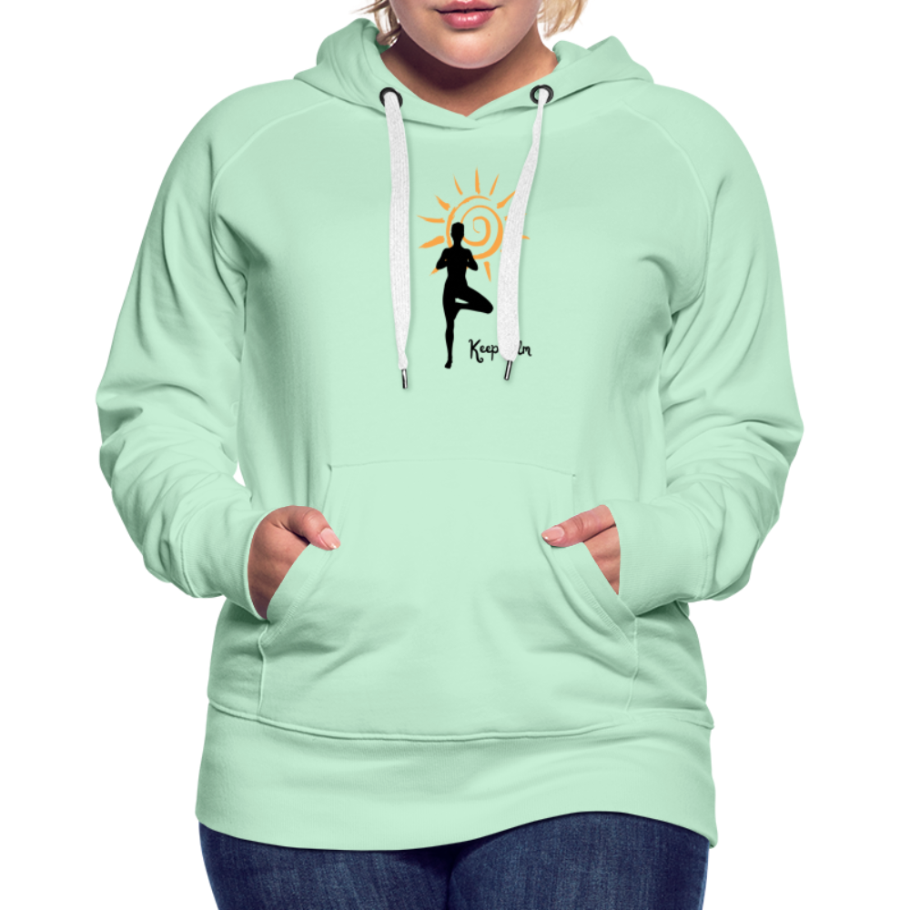 Frauen Premium Hoodie - Keep calm - helles Mintgrün