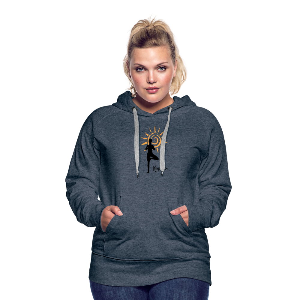 Frauen Premium Hoodie - Keep calm - Jeansblau