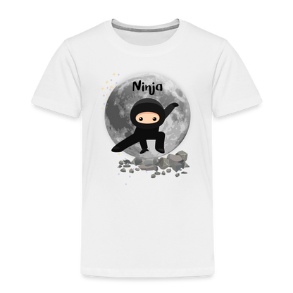 Kinder Premium T-Shirt - Ninja Mond - weiß