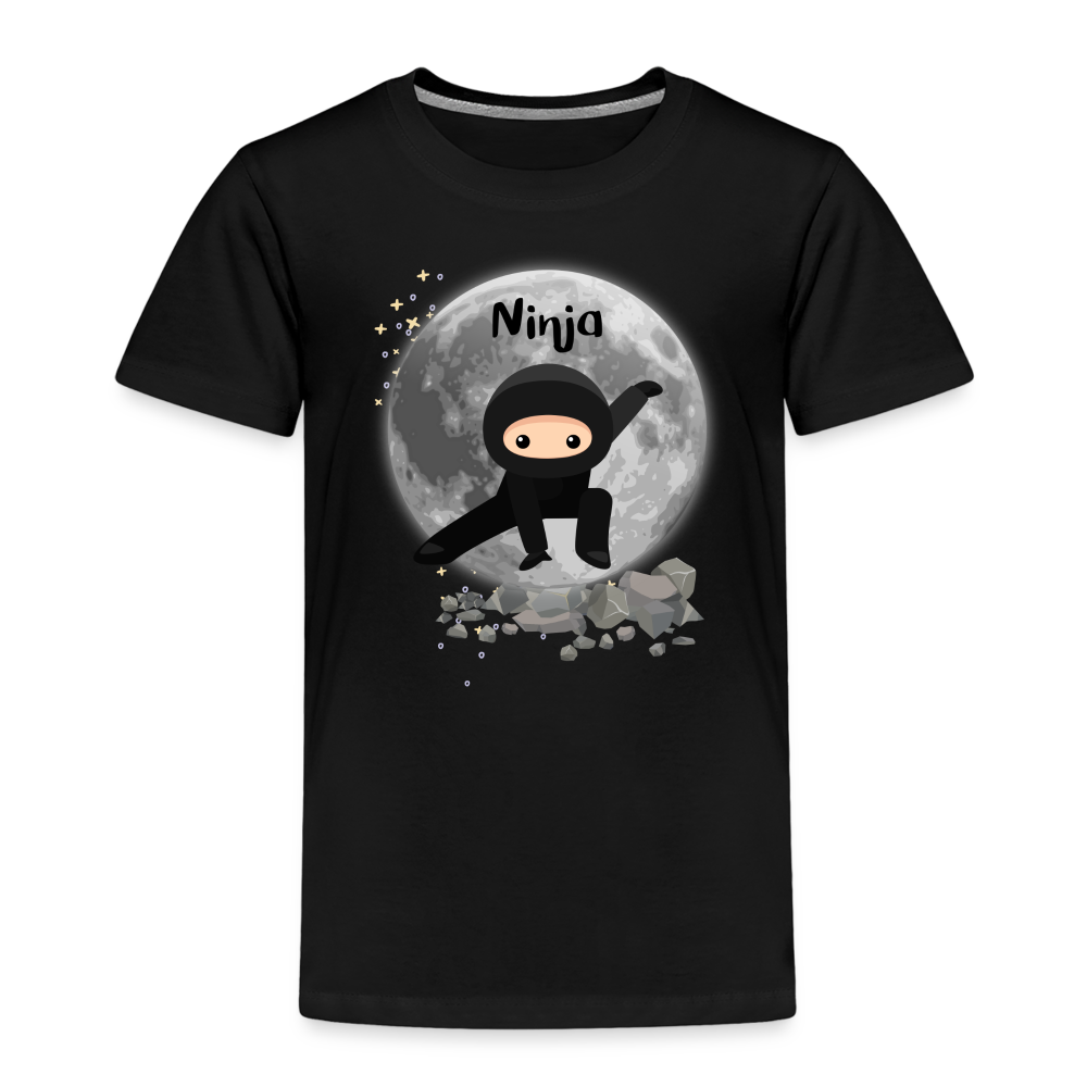 Kinder Premium T-Shirt - Ninja Mond - Schwarz