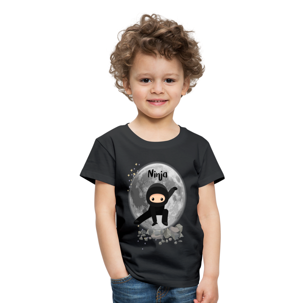 Kinder Premium T-Shirt - Ninja Mond - Schwarz