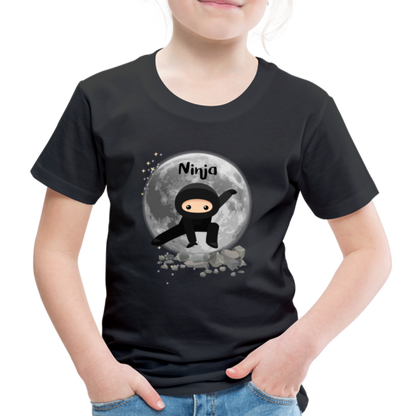 Kinder Premium T-Shirt - Ninja Mond - Schwarz