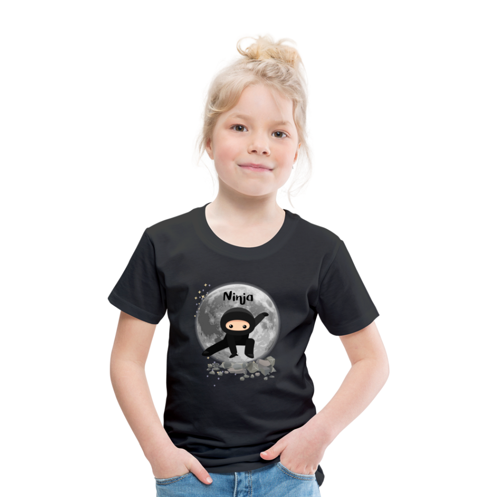 Kinder Premium T-Shirt - Ninja Mond - Schwarz