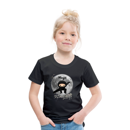 Kinder Premium T-Shirt - Ninja Mond - Schwarz