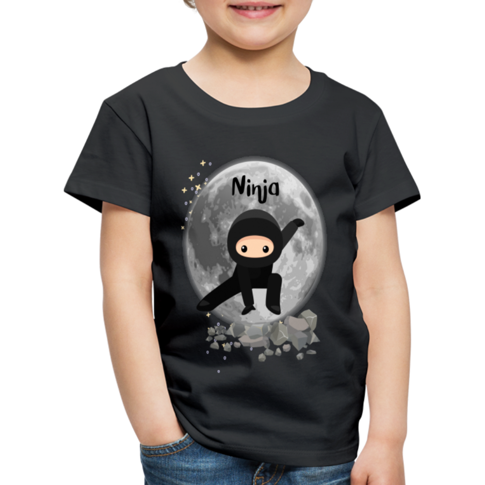 Kinder Premium T-Shirt - Ninja Mond - Schwarz