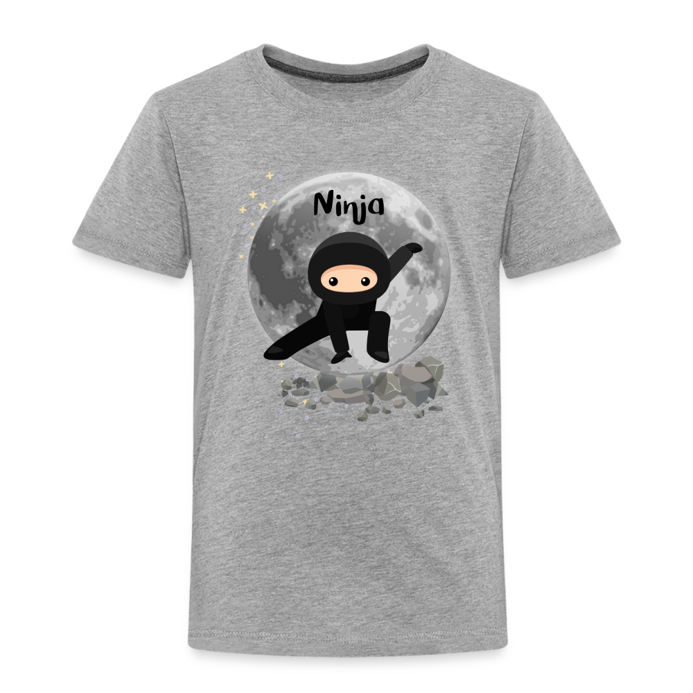 Kinder Premium T-Shirt - Ninja Mond - Grau meliert