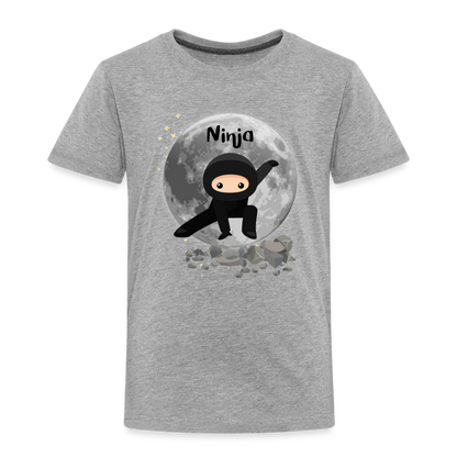 Kinder Premium T-Shirt - Ninja Mond - Grau meliert