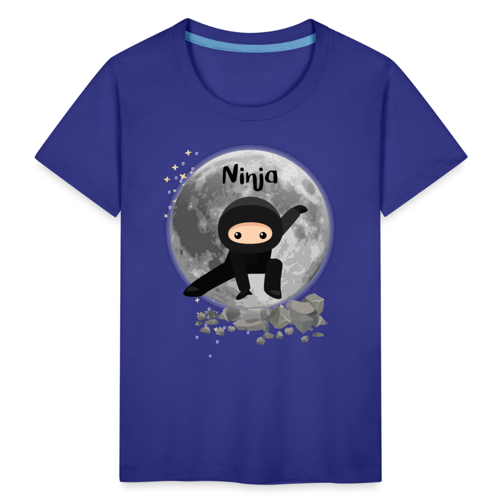 Kinder Premium T-Shirt - Ninja Mond - Königsblau