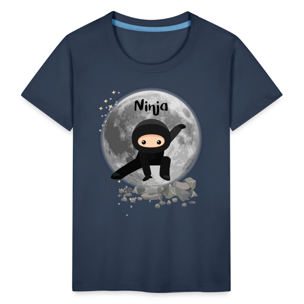 Kinder Premium T-Shirt - Ninja Mond - Navy