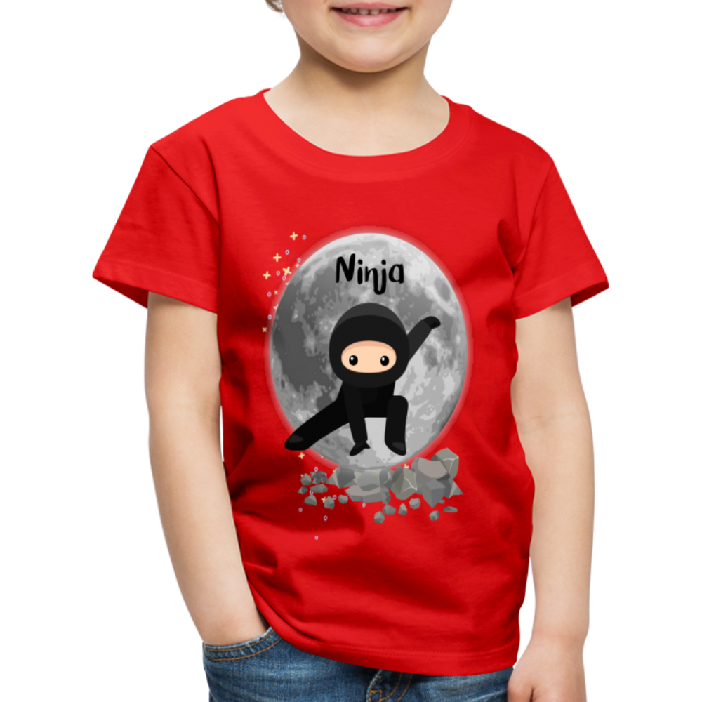 Kinder Premium T-Shirt - Ninja Mond - Rot