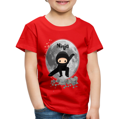 Kinder Premium T-Shirt - Ninja Mond - Rot