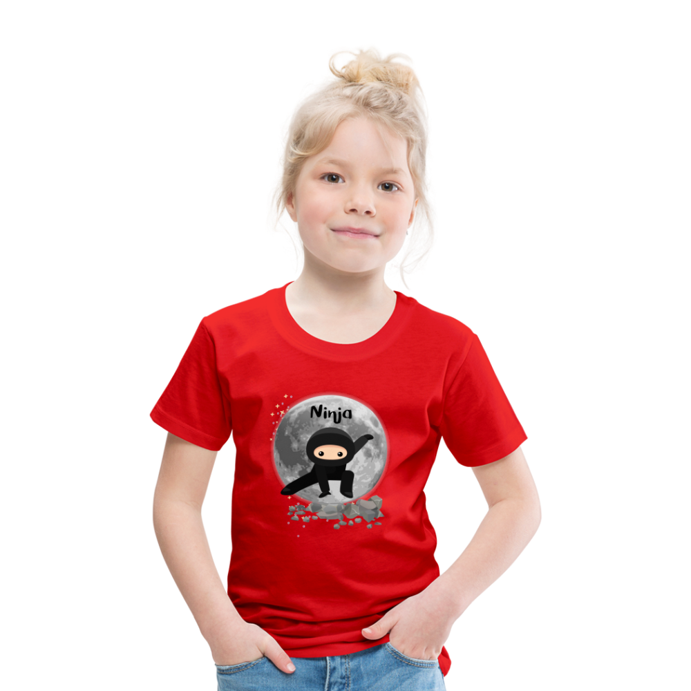 Kinder Premium T-Shirt - Ninja Mond - Rot