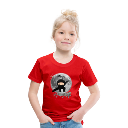 Kinder Premium T-Shirt - Ninja Mond - Rot