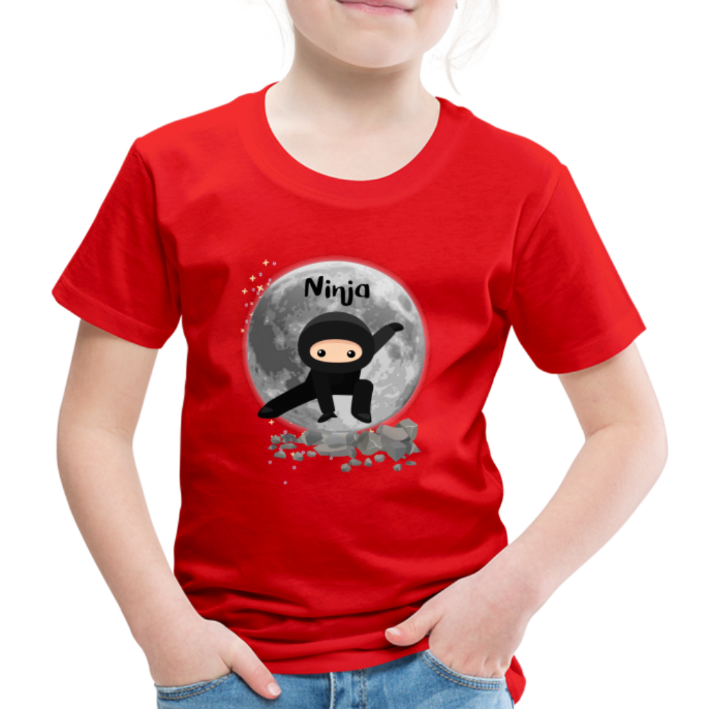 Kinder Premium T-Shirt - Ninja Mond - Rot