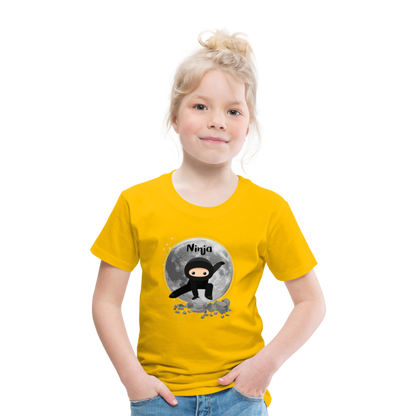 Kinder Premium T-Shirt - Ninja Mond - Sonnengelb