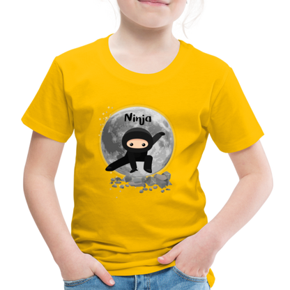 Kinder Premium T-Shirt - Ninja Mond - Sonnengelb