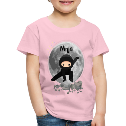 Kinder Premium T-Shirt - Ninja Mond - Hellrosa