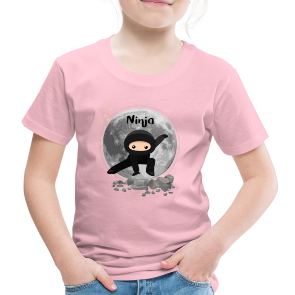 Kinder Premium T-Shirt - Ninja Mond - Hellrosa