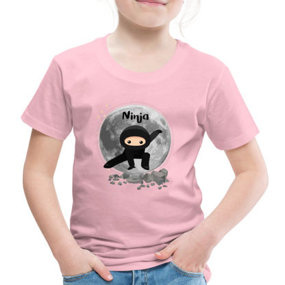 Kinder Premium T-Shirt - Ninja Mond - Hellrosa