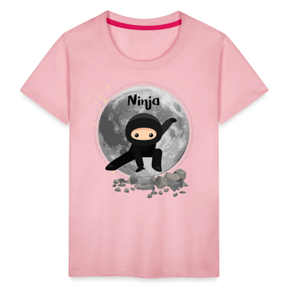 Kinder Premium T-Shirt - Ninja Mond - Hellrosa