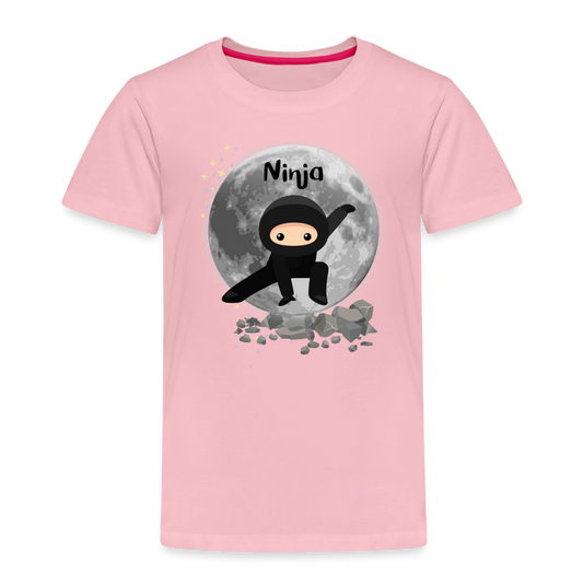 Kinder Premium T-Shirt - Ninja Mond - Hellrosa