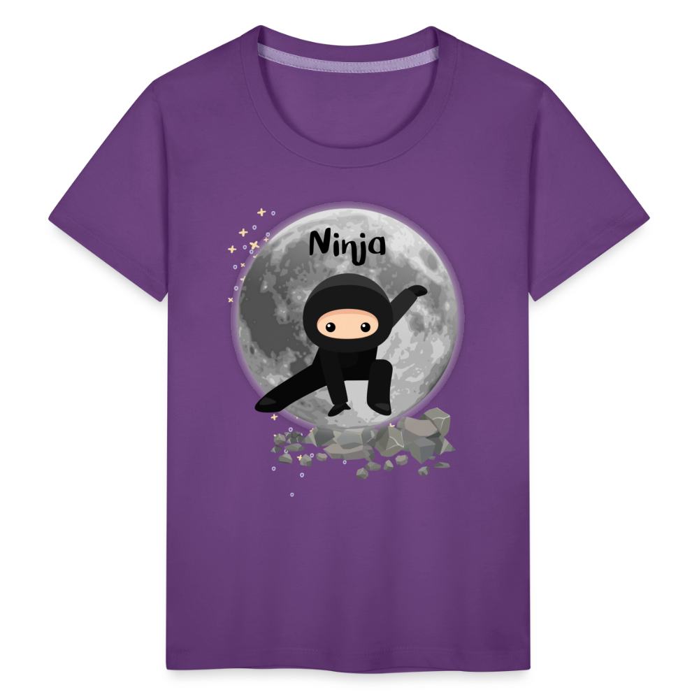 Kinder Premium T-Shirt - Ninja Mond - Lila