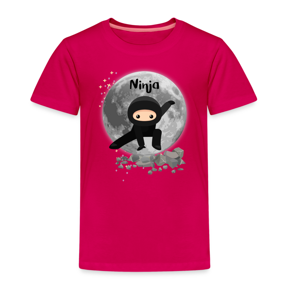 Kinder Premium T-Shirt - Ninja Mond - dunkles Pink