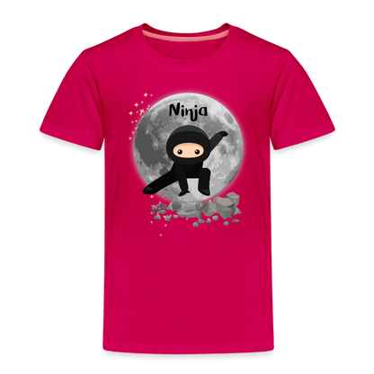 Kinder Premium T-Shirt - Ninja Mond - dunkles Pink