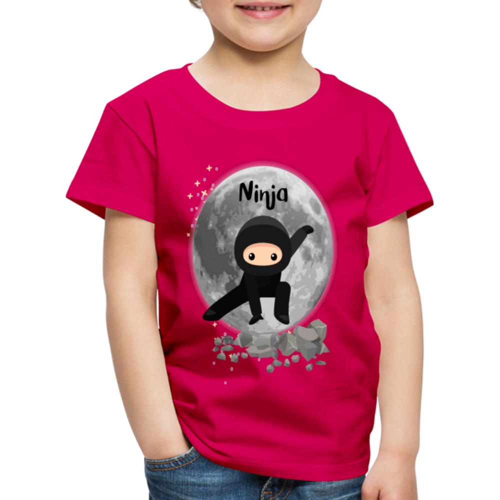 Kinder Premium T-Shirt - Ninja Mond - dunkles Pink