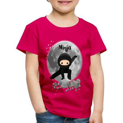 Kinder Premium T-Shirt - Ninja Mond - dunkles Pink