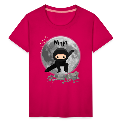 Kinder Premium T-Shirt - Ninja Mond - dunkles Pink