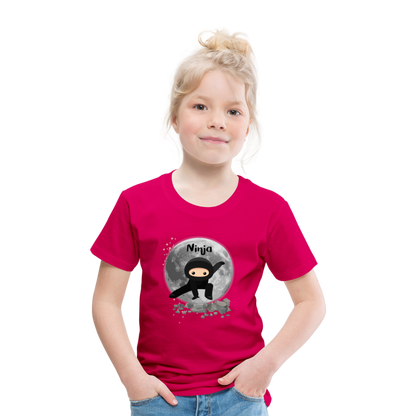 Kinder Premium T-Shirt - Ninja Mond - dunkles Pink