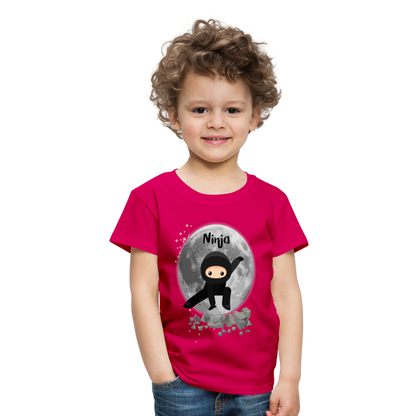 Kinder Premium T-Shirt - Ninja Mond - dunkles Pink