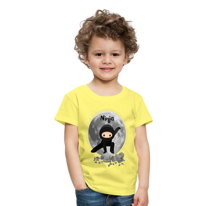 Kinder Premium T-Shirt - Ninja Mond - Gelb