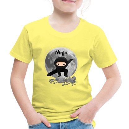 Kinder Premium T-Shirt - Ninja Mond - Gelb