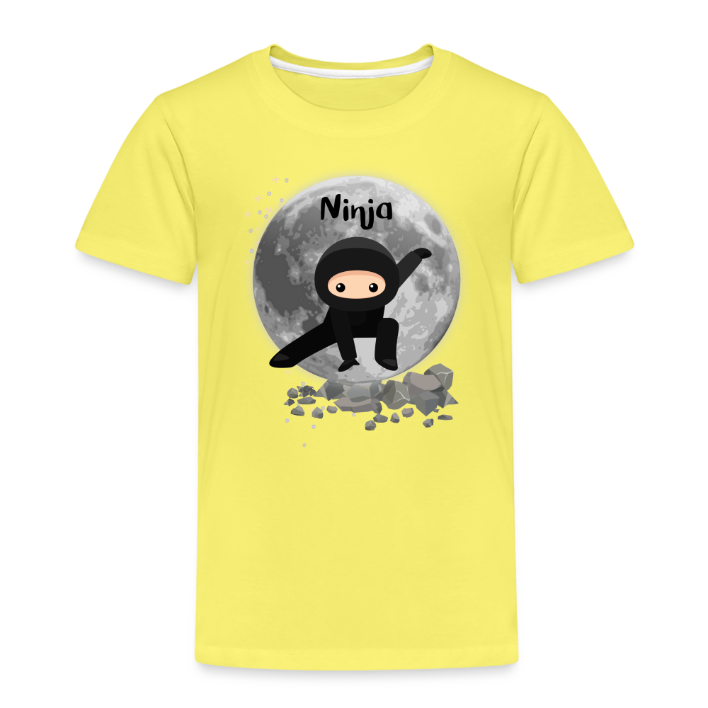 Kinder Premium T-Shirt - Ninja Mond - Gelb