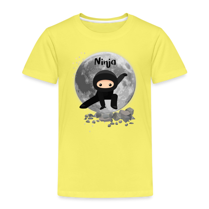 Kinder Premium T-Shirt - Ninja Mond - Gelb