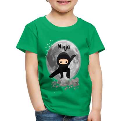 Kinder Premium T-Shirt - Ninja Mond - Kelly Green