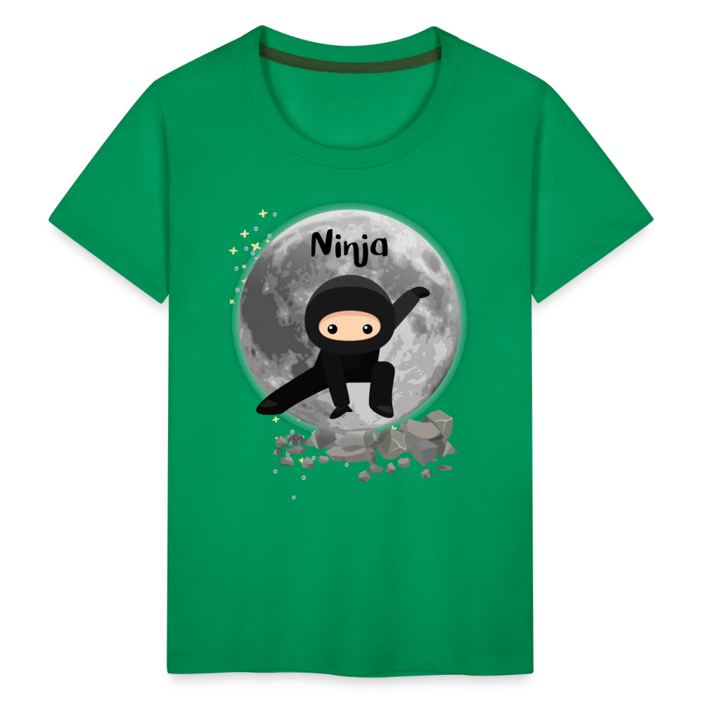 Kinder Premium T-Shirt - Ninja Mond - Kelly Green