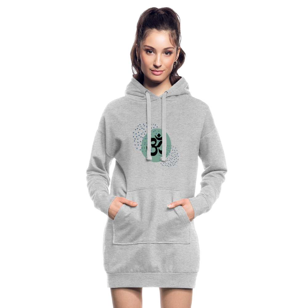 Hoodie-Kleid - Om - Grau meliert