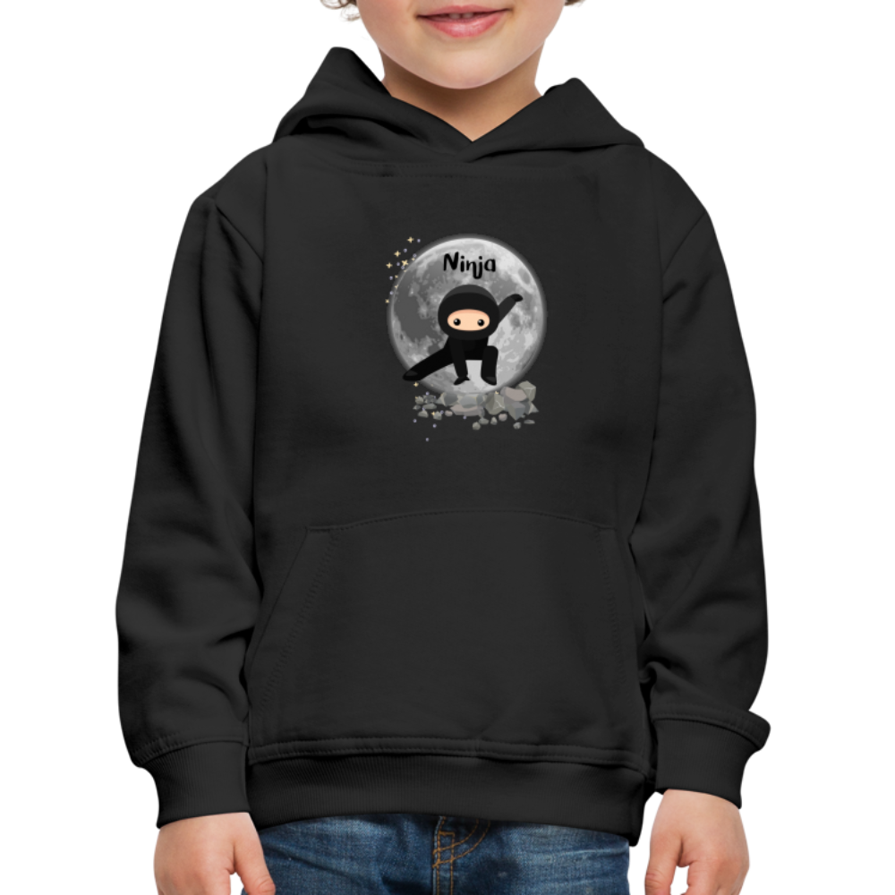 Kinder Premium Hoodie - Ninja Mond - Schwarz