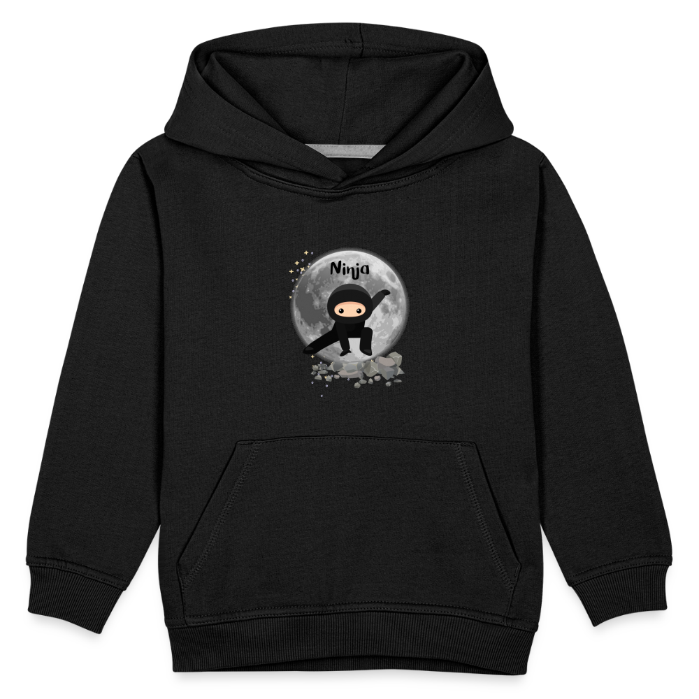 Kinder Premium Hoodie - Ninja Mond - Schwarz