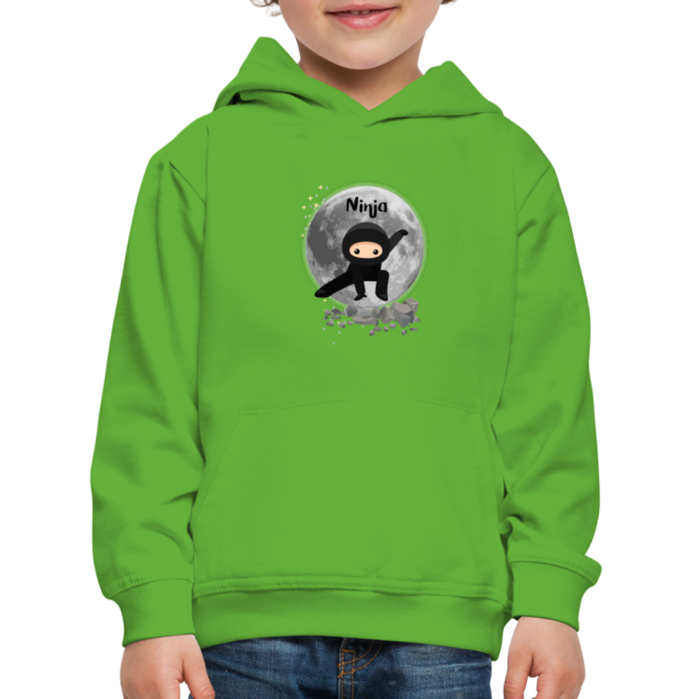 Kinder Premium Hoodie - Ninja Mond - Hellgrün