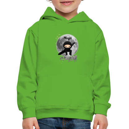 Kinder Premium Hoodie - Ninja Mond - Hellgrün