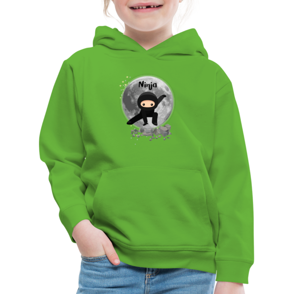 Kinder Premium Hoodie - Ninja Mond - Hellgrün