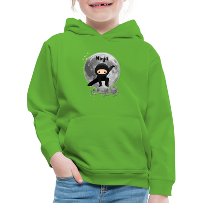 Kinder Premium Hoodie - Ninja Mond - Hellgrün