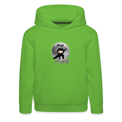 Kinder Premium Hoodie - Ninja Mond - Hellgrün