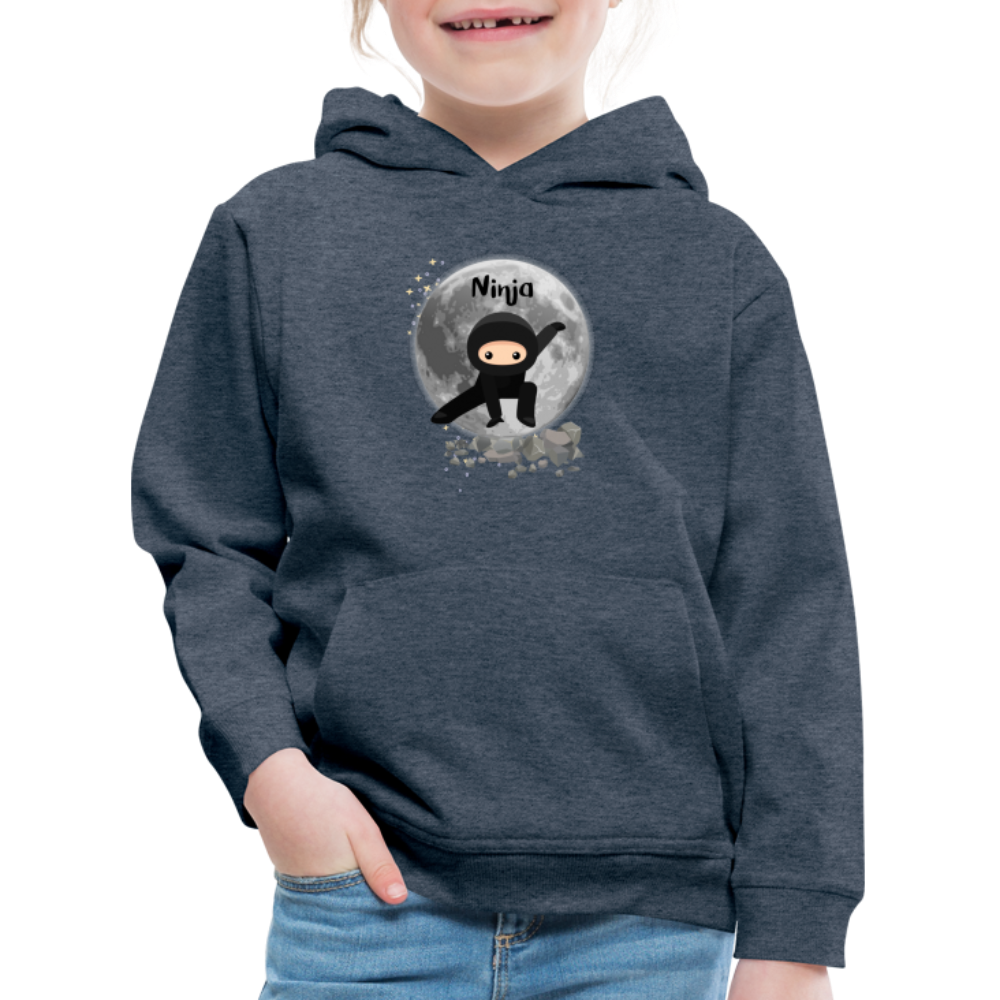 Kinder Premium Hoodie - Ninja Mond - Jeansblau