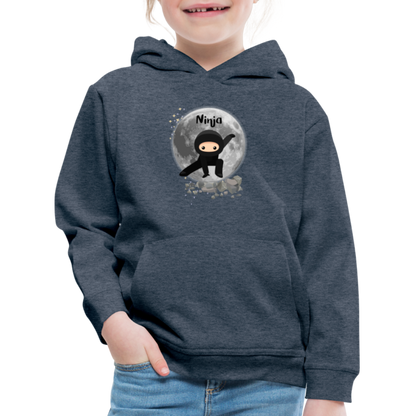 Kinder Premium Hoodie - Ninja Mond - Jeansblau