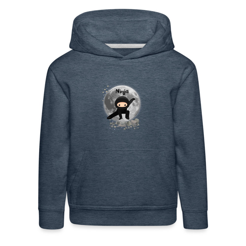 Kinder Premium Hoodie - Ninja Mond - Jeansblau